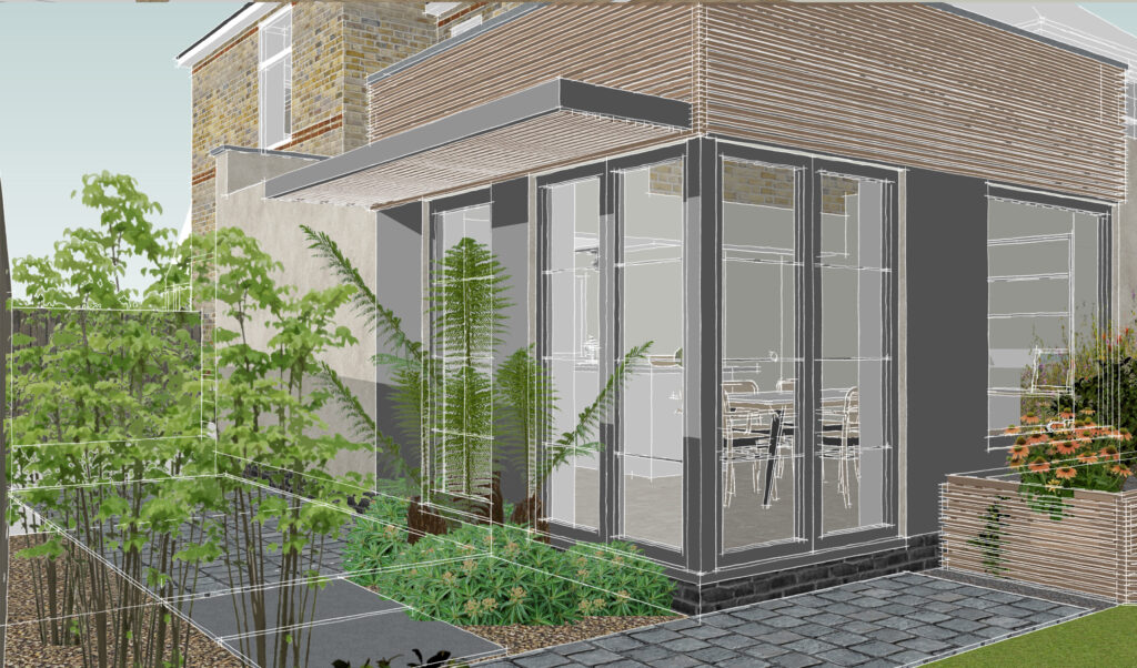 Kitchen extension with crittal style window